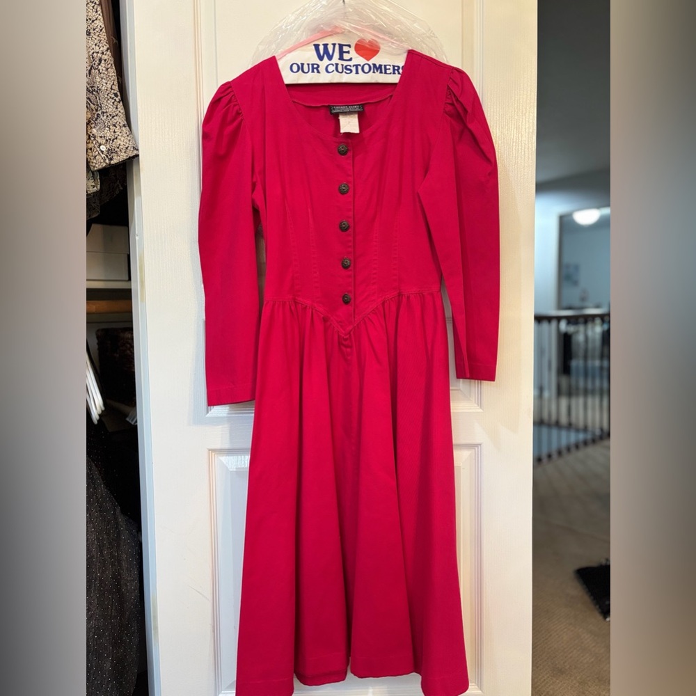 Vintage Western Jean Dress in Pink 🤠 💯 Cotton dry cleaning tag attached!